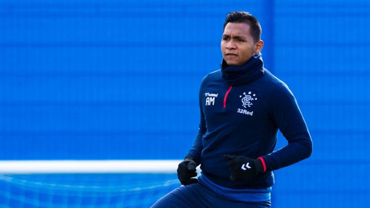 Alfredo Morelos vuelve a los entrenamientos con Rangers.