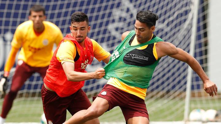 Falcao García durante un entrenamiento con Galatasaray.