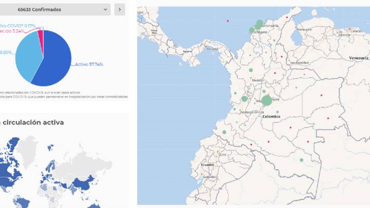 Casos y mapa del coronavirus hoy, 21 de junio, por departamentos en Colombia