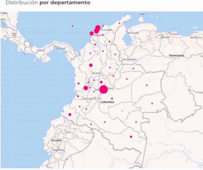 Mapa de casos por coronavirus