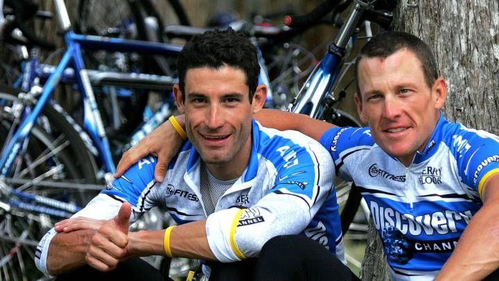 George Hincapié y Lance Armstrong en el Tour de Francia 2005