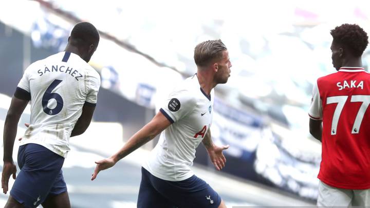 Tottenham venció a Arsenal 2-1 por la fecha 35 de la Premier League. Davinson Sánchez jugó 90 minutos.
