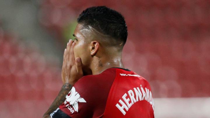 Juan Camilo 'Cucho' Hernández anota en el descenso de Mallorca