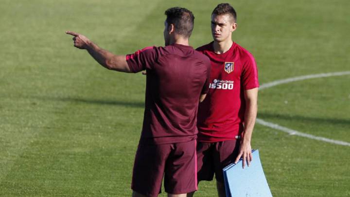 Simeone y Borré en 2016 en Atlético de Madrid