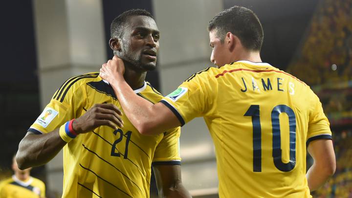 Jackson Martínez y James Rodríguez en Selección Colombia