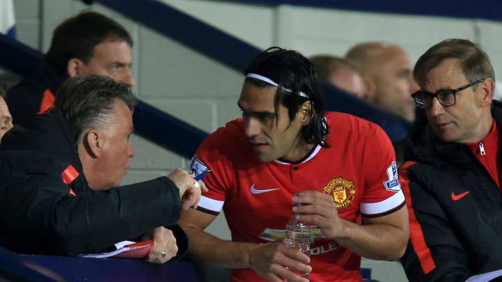 Van Gaal y Falcao en el Manchester United