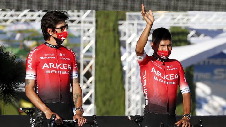 Dorsales de los colombianos en el Tour de Francia.