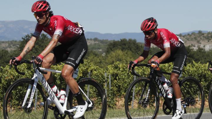 Winner Anacona y Nairo Quintana en la etapa 6 del Tour