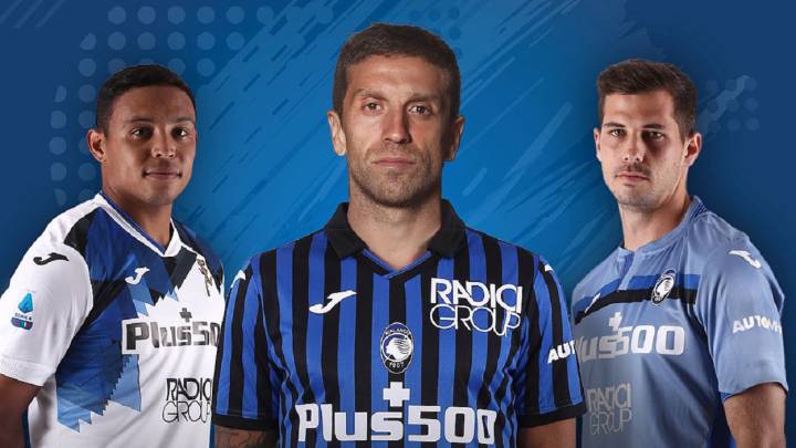 Luis Muriel presenta la nueva indumentaria de Atalanta.
