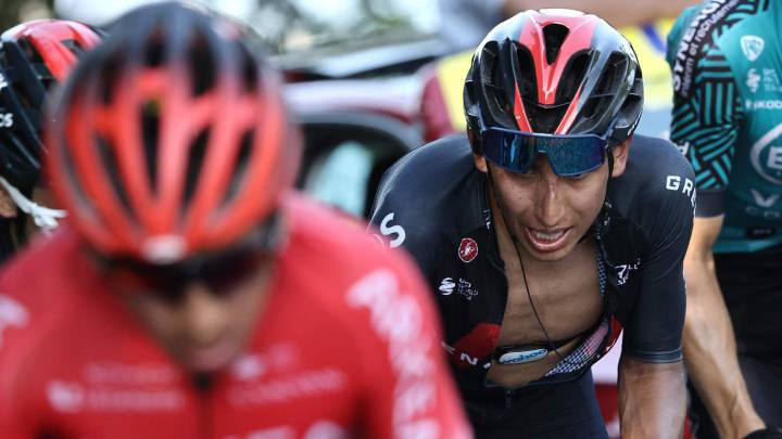 Nairo Quintana y Egan Bernal en el Tour de Francia