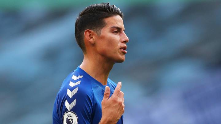 James Rodríguez en su debut con Everton por Premier League