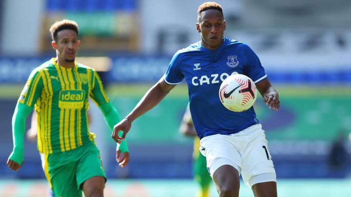 Yerry Mina en el partido contra West Bromwich Albion