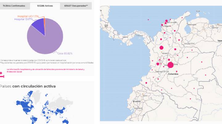 Mapa de casos y muertes por coronavirus en Colombia hoy 18 de septiembre