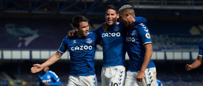 James Rodríguez anota y da asistencia en goleada de Everton sobre West Bromwich.