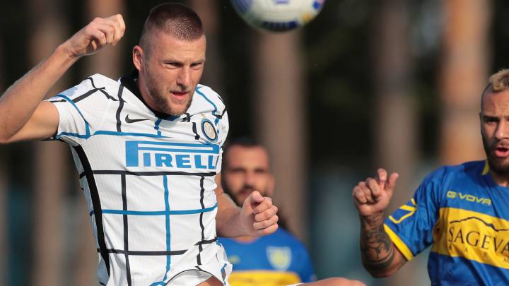 Milan Skriniar en un amistoso de Inter de pretemporada