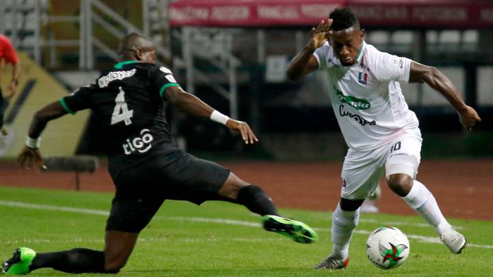 Helibelton Palacios, jugador de Atlético Nacional, habló sobre la derrota de su equipo ante el Once Caldas en la décima fecha de la Liga BetPlay