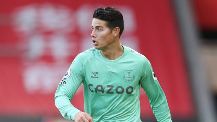 Carlo Ancelotti, DT del Everton, habló al finalizar el partido ante el Southampton, sobre la molestia que tuvo James Rodríguez en los últimos minutos