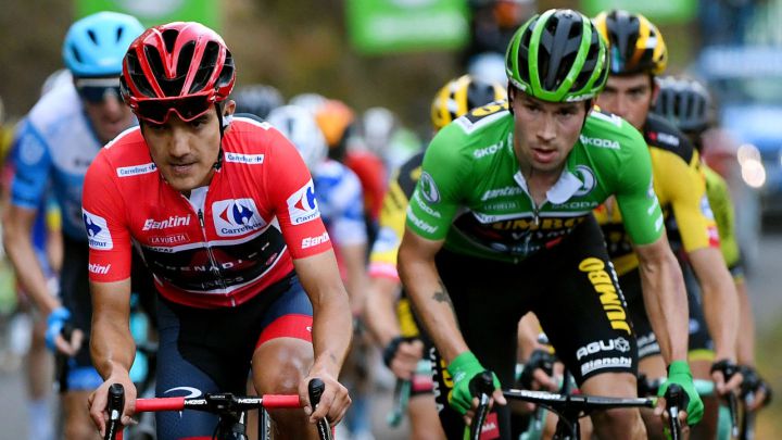 Richard Carapaz y Primoz Roglic en la etapa 8