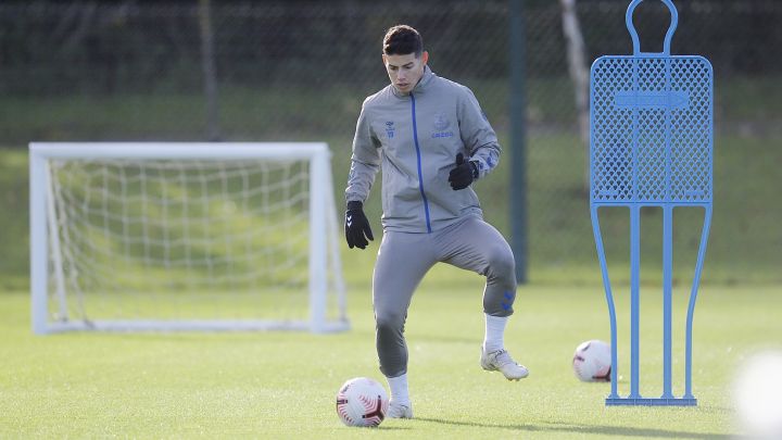James Rodríguez, volante del Everton, ya está listo para el próximo encuentro ante el Manchester United por la fecha 8 de la Premier League 20/21