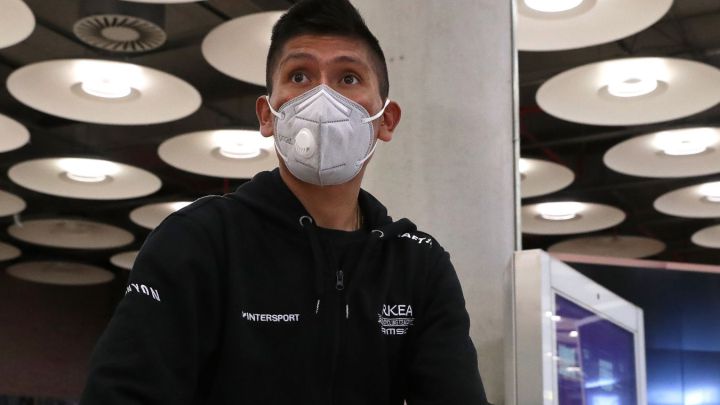 Nairo Quintana en el Aeropuerto Barajas de Madrid, España