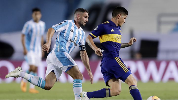 Racing de Avellaneda recibió a Boca Juniors en el marco de la fase de cuartos de final de la Copa Libertadores en el estadio Presidente Perón