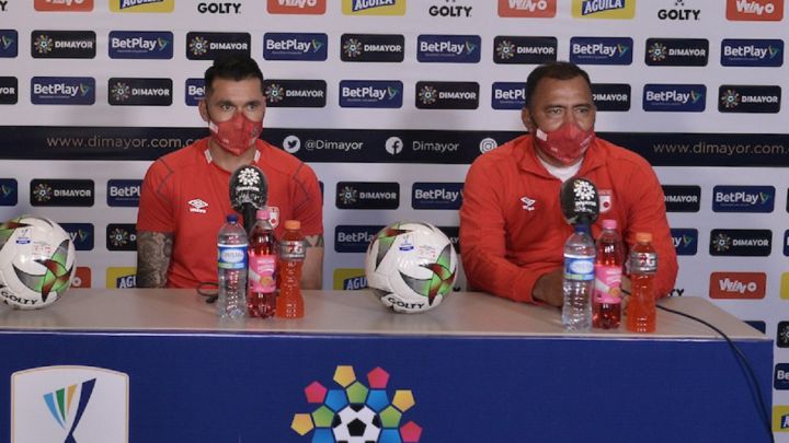 Rueda de prensa de Harold Rivera y Leandro Castellanos antes de la final de la Liga BetPlay.