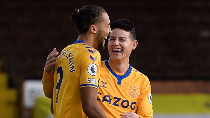 Así es la influencia de James Rodríguez en el ataque del Everton. En la Premier League destacan que puede ayudar a Calvert-Lewin y Richarlison