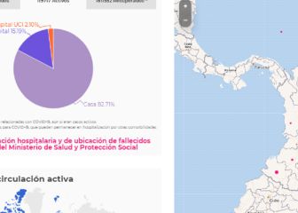 Mapa de casos y muertes por coronavirus por departamentos