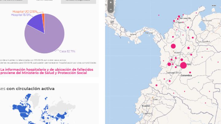 Mapa del coronavirus en Colombia este sábado 23 de enero de 2021