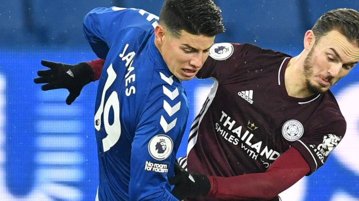 James Rodríguez, figura ante Leicester, se enfrenta a James Maddison