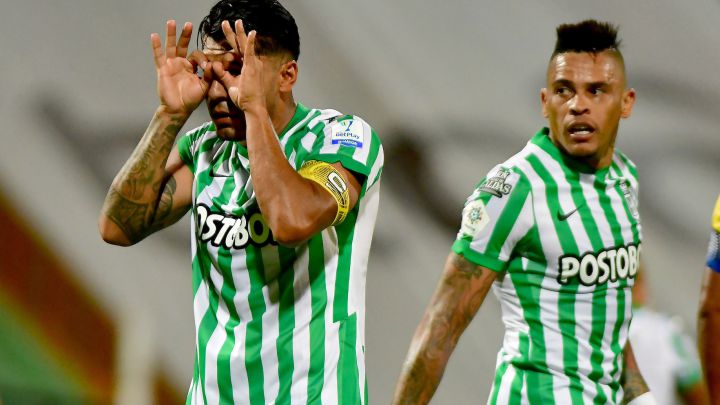 Jefferson Duque celebra un gol ante Deportivo Pereira