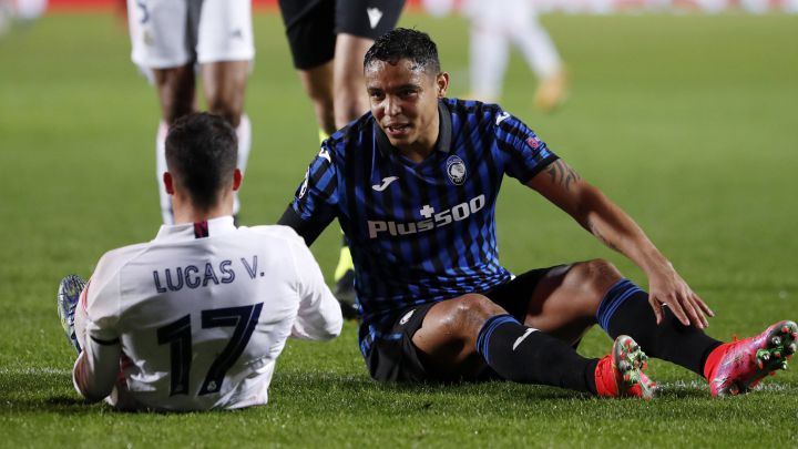Luis Fernando Muriel en el partido ante Real Madrid