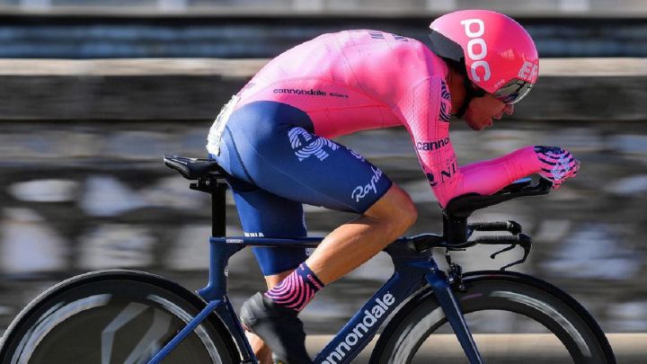 Rigoberto Urán, el mejor colombiano en la contrarreloj de la Volta a Catalunya.