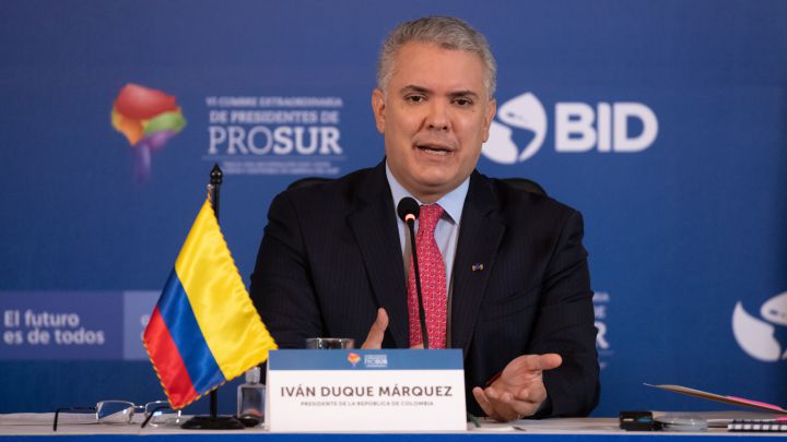 Presidente Iván Duque durante una conferencia.