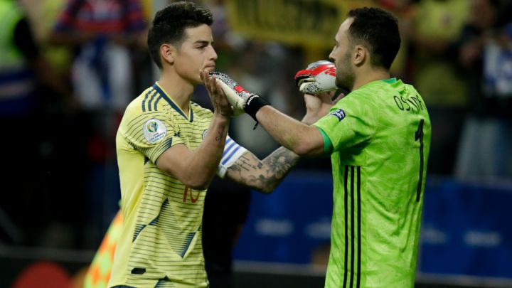 James y David Ospina en la Copa América