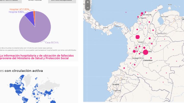 Este es el mapa del coronavirus en Colombia, este domingo 18 de abril de 2021