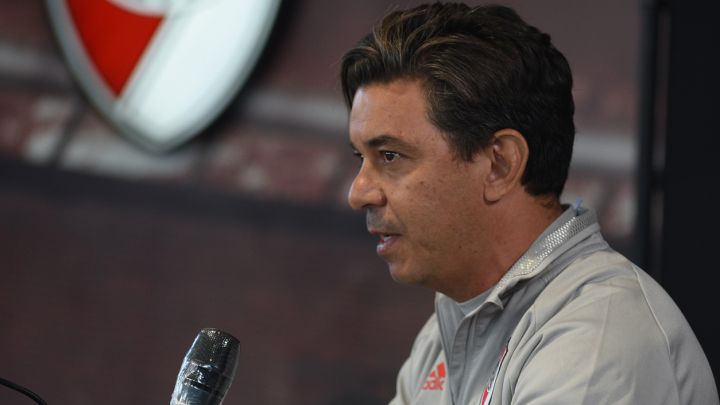 Marcelo Gallardo, DT de River Plate, habló en rueda de prensa sobre el viaje a Colombia, de cómo será enfrentar a Santa Fe, de Borré y Carrascal