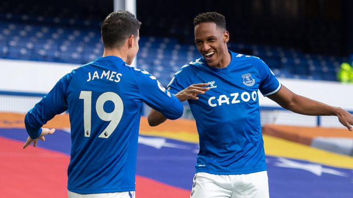 Yerry Mina despidió a James Rodríguez del Everton a través de redes sociales.