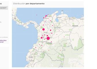 Mapa de casos y muertes por coronavirus en Colombia