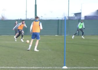 La primera práctica de Mina sin Benítez: Gol y
