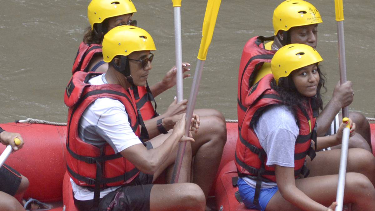 Barack Obama, rafting en Bali