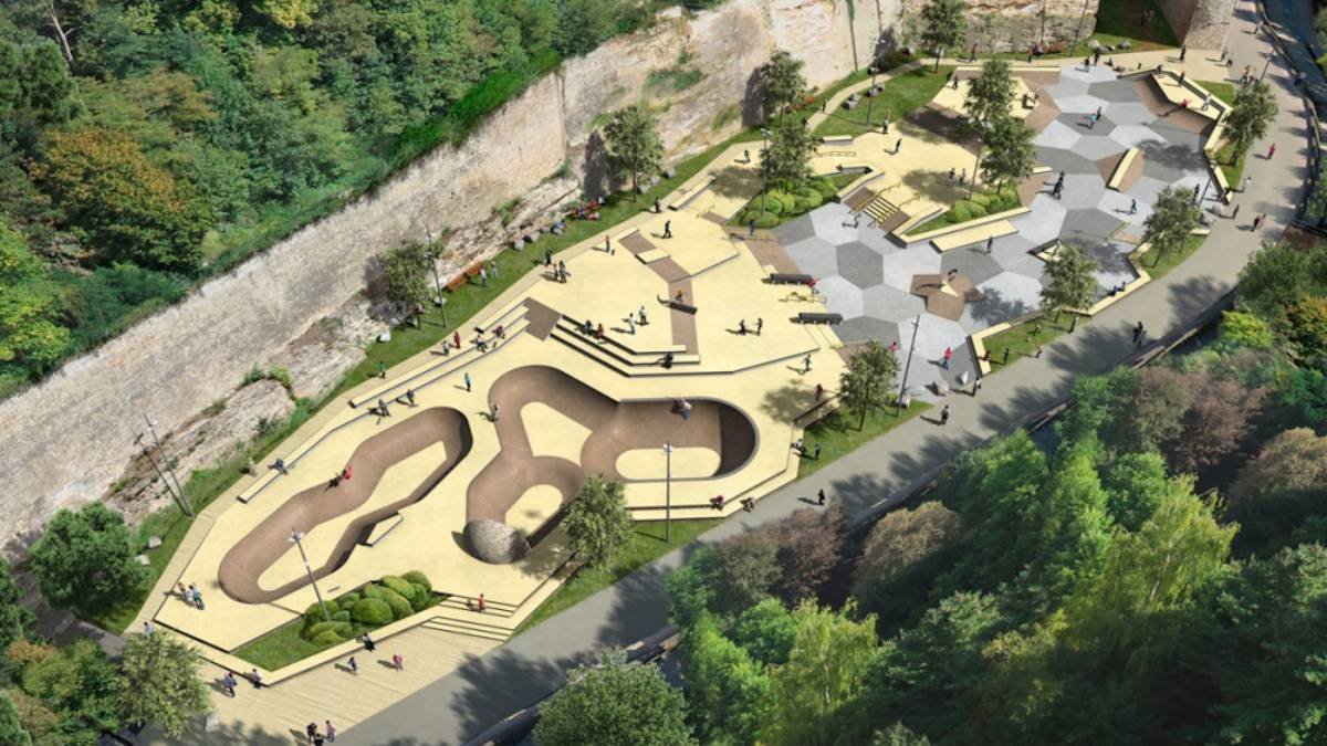Plano general del Péitruss Skatepark de Luxemburgo