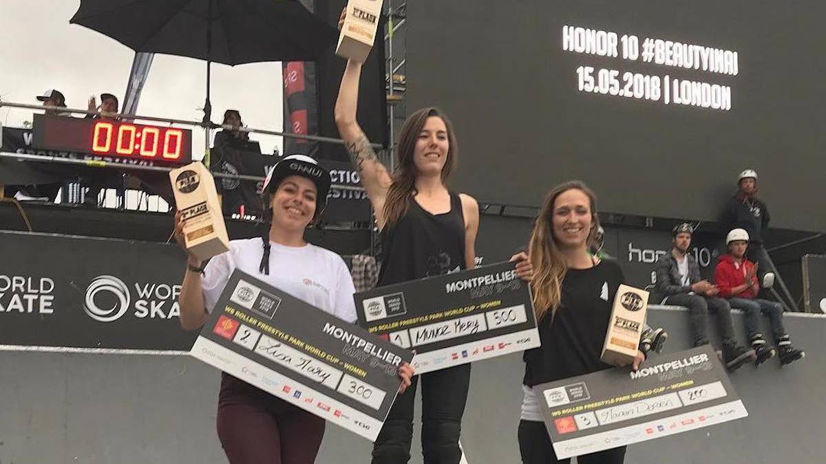 mery muñoz campeona fise 2018 montpellier francia roller park freestyle
