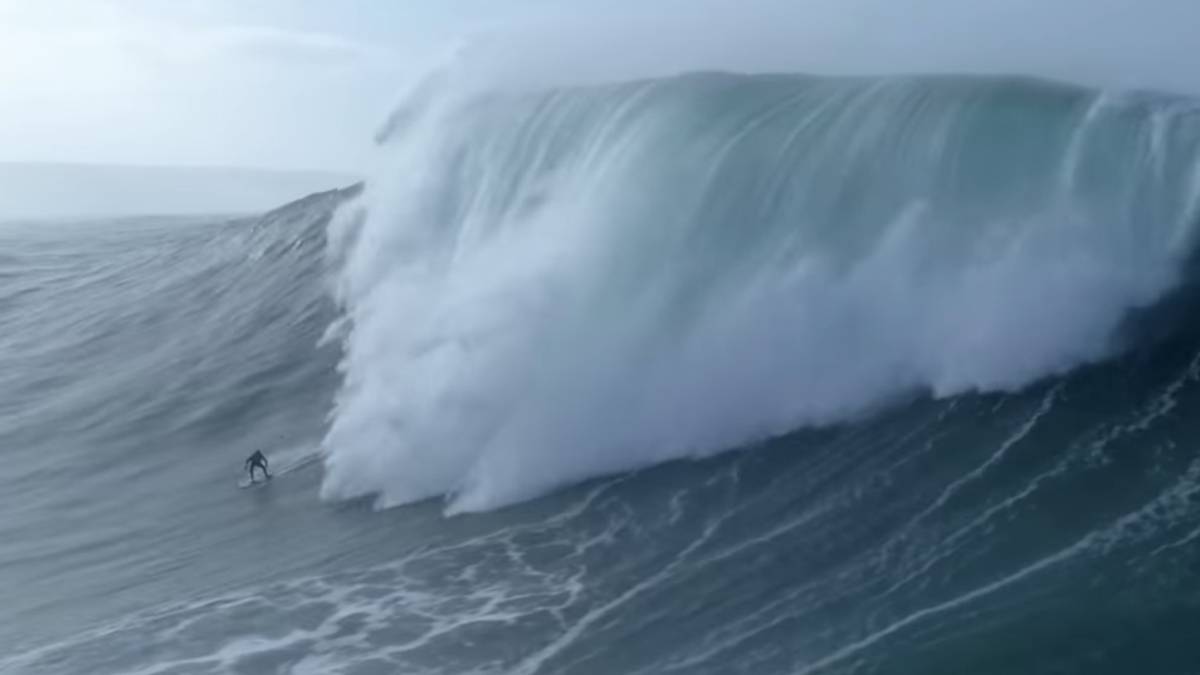 Marcelo Luna, Nazaré surf olas gigantes wipeout