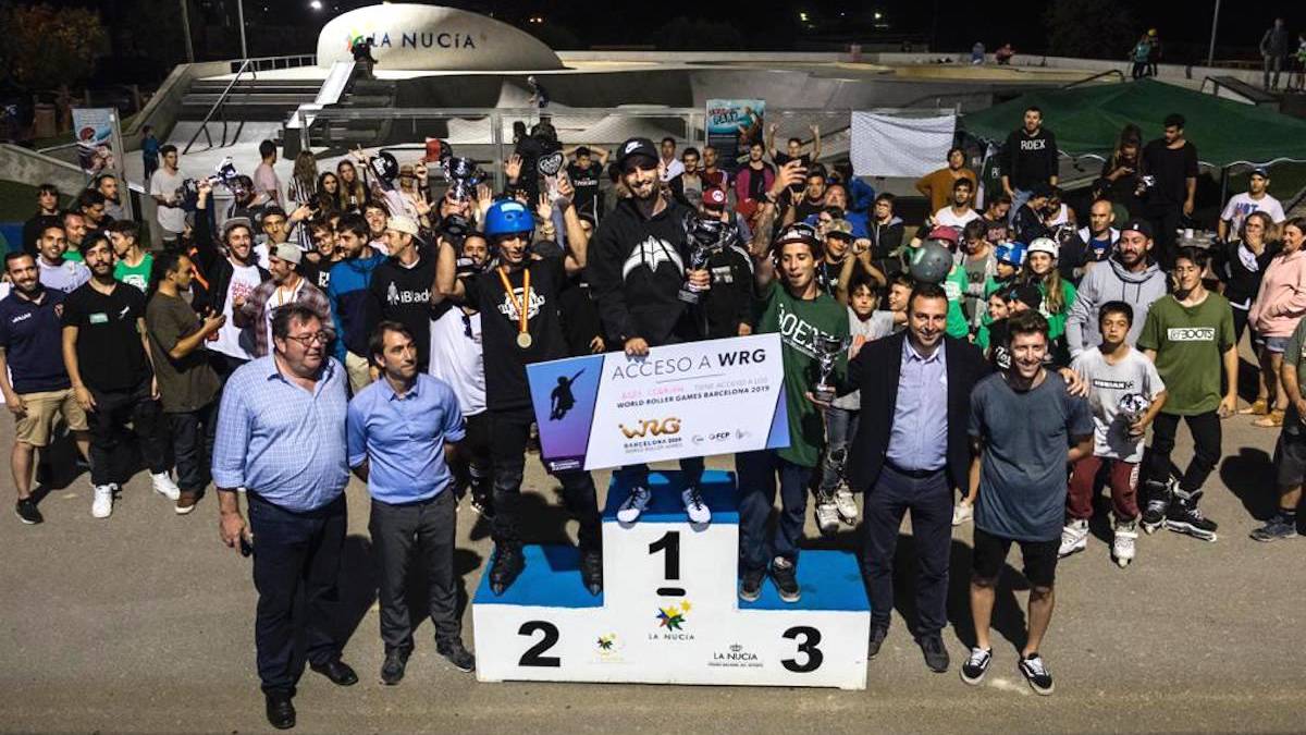 podio categoria absoluta masculina campeonato españa roller freestyle inline rfep