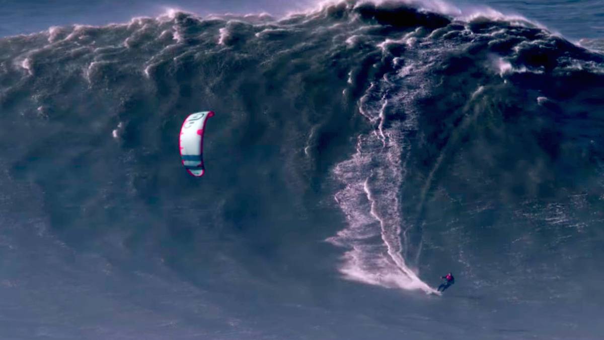 nuno stru figueiredo ola mas grande historia kite nazare noviembre 2017 record oficial guinness world records 19 metros