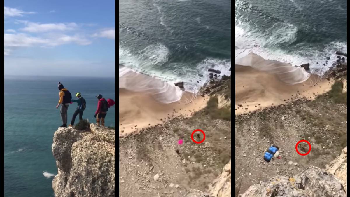 aleman salta acantilado nazare salto base estrellado muerto no desplego paracaidas