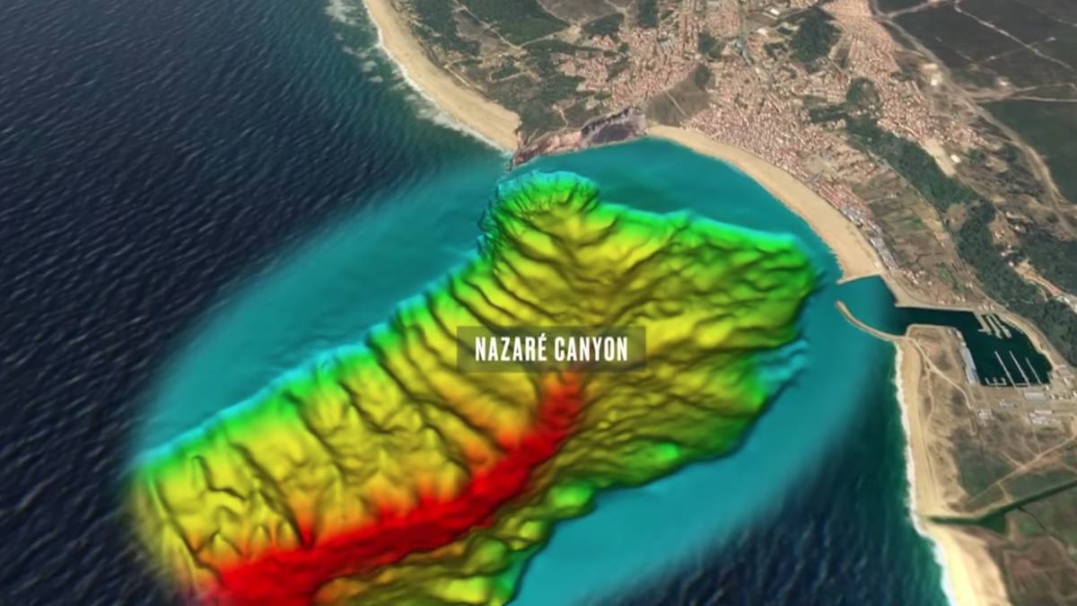 mapa batimetria nazare canyon ola mas grande mundo portugal gráfico wsl surf