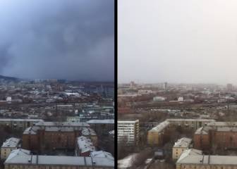 Así cubrió un tsunami de nieve la ciudad siberiana de Krasnoyarsk