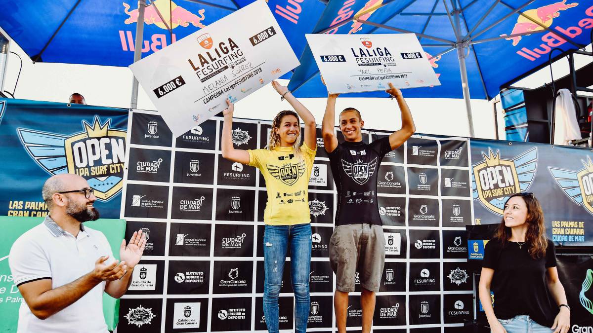 melania suarez yael peña campeones laligafesurfing2018